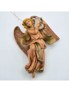 6.5" Vintage Fontanini Angel playing a Harp,